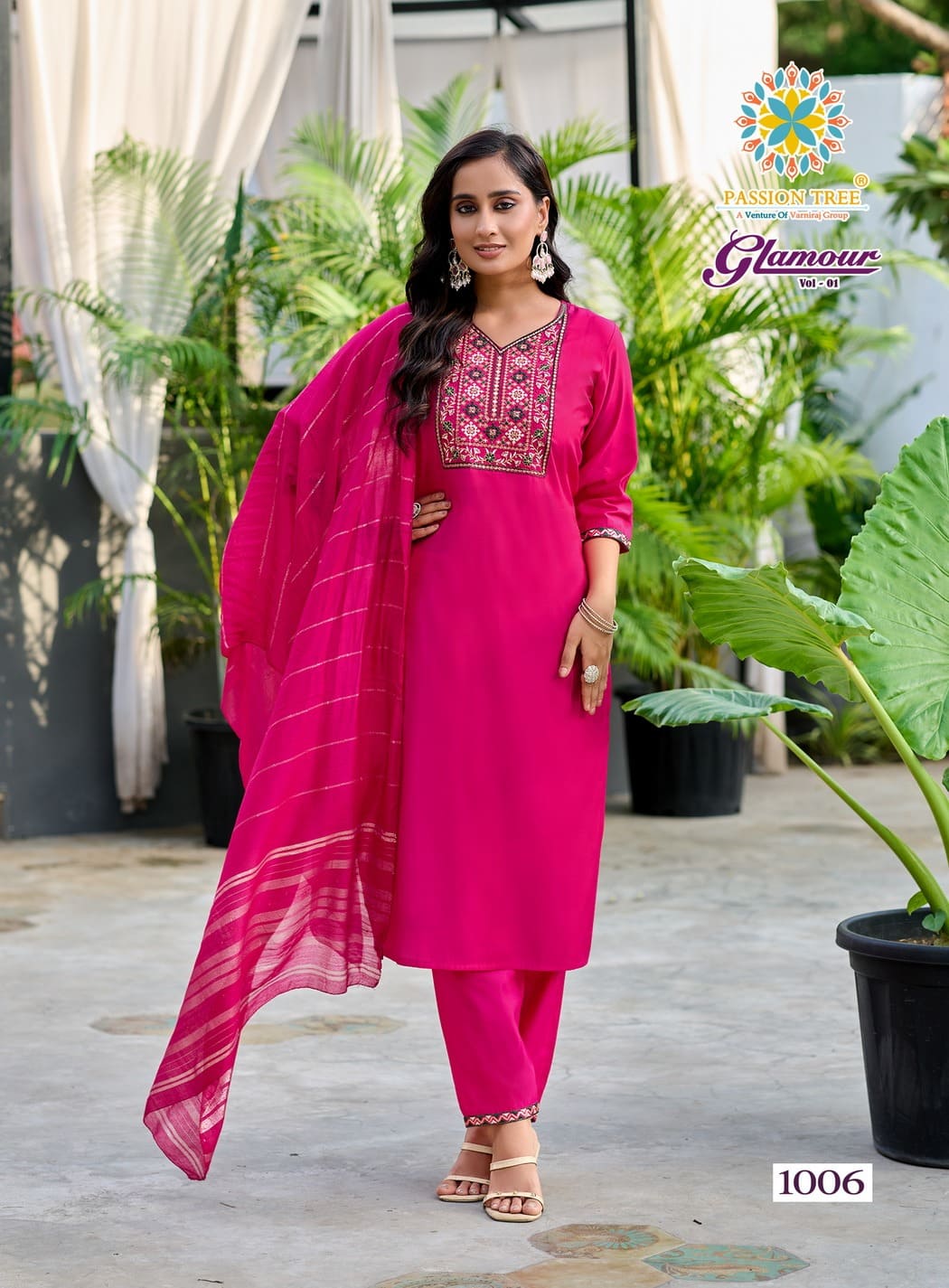 Roman Silk Embroidery Kurti Pant And Dupatta Collection
