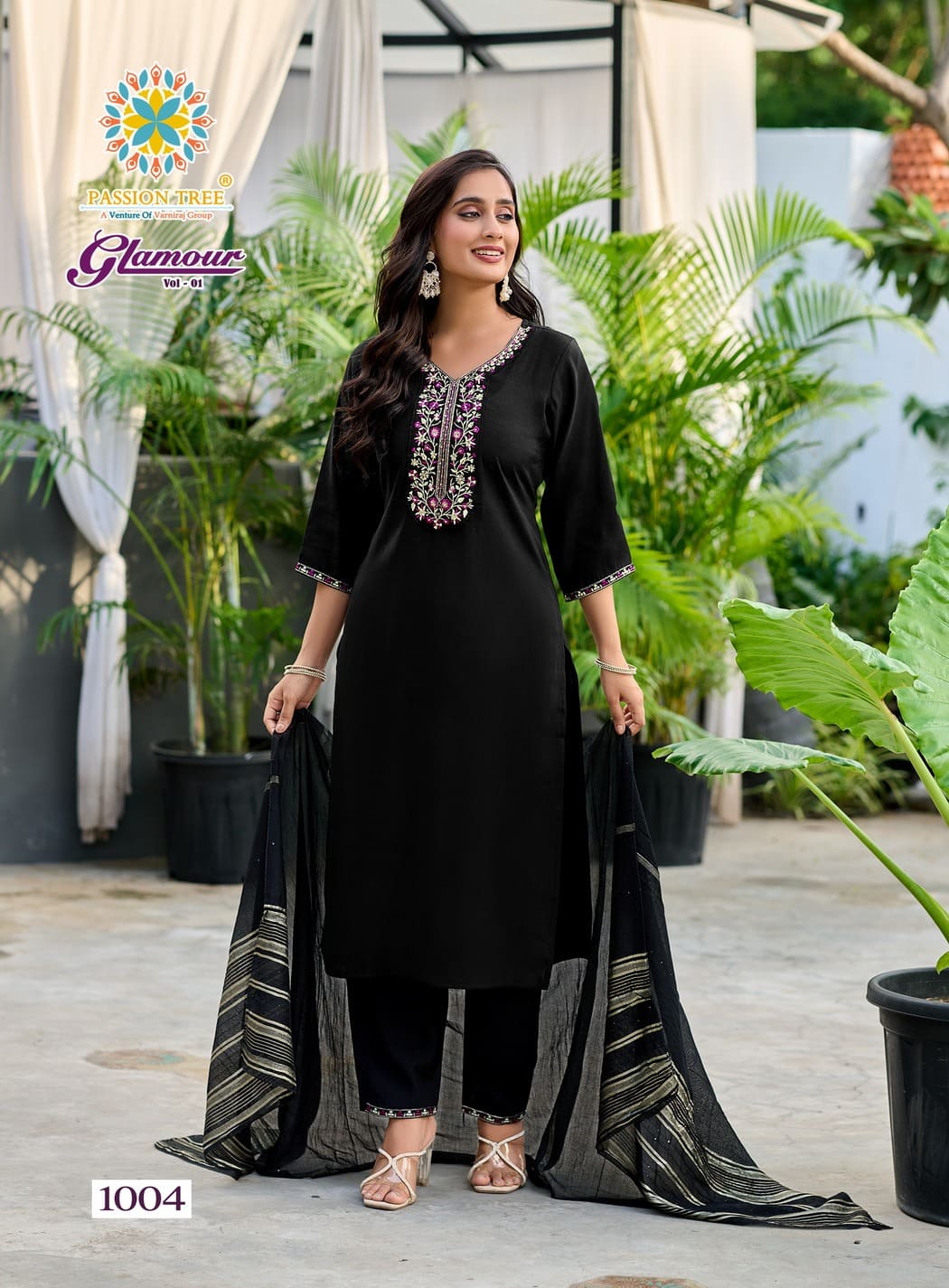 Roman Silk Embroidery Kurti Pant And Dupatta Collection