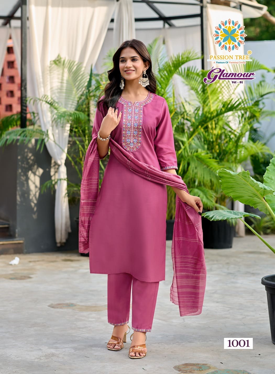 Roman Silk Embroidery Kurti Pant And Dupatta Collection (Copy)