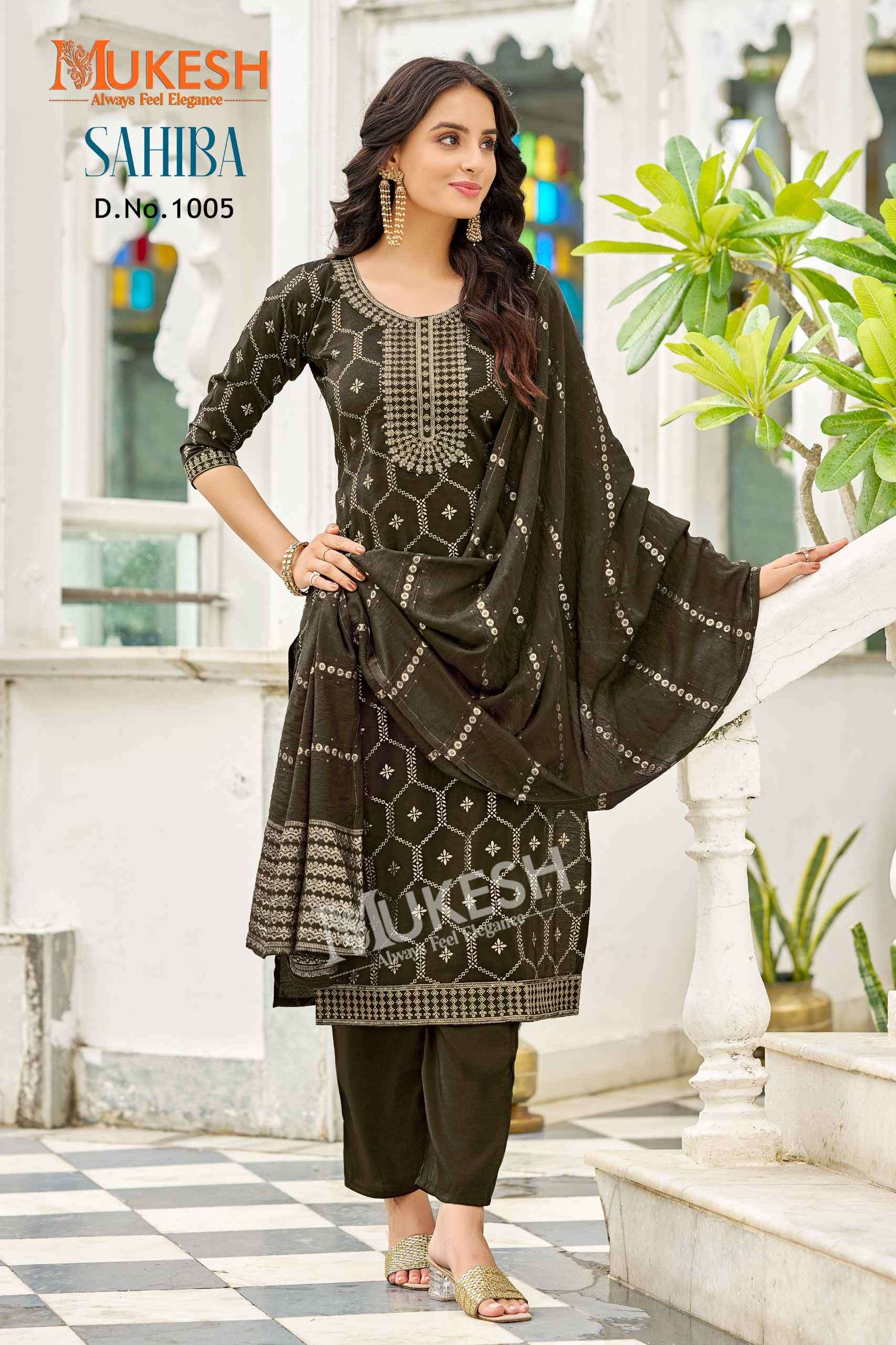 Mukesh sahiba foil print with embroidered readyamde kurti